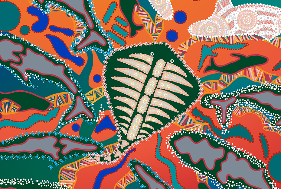 Indigenous Australian art featuring a stingray